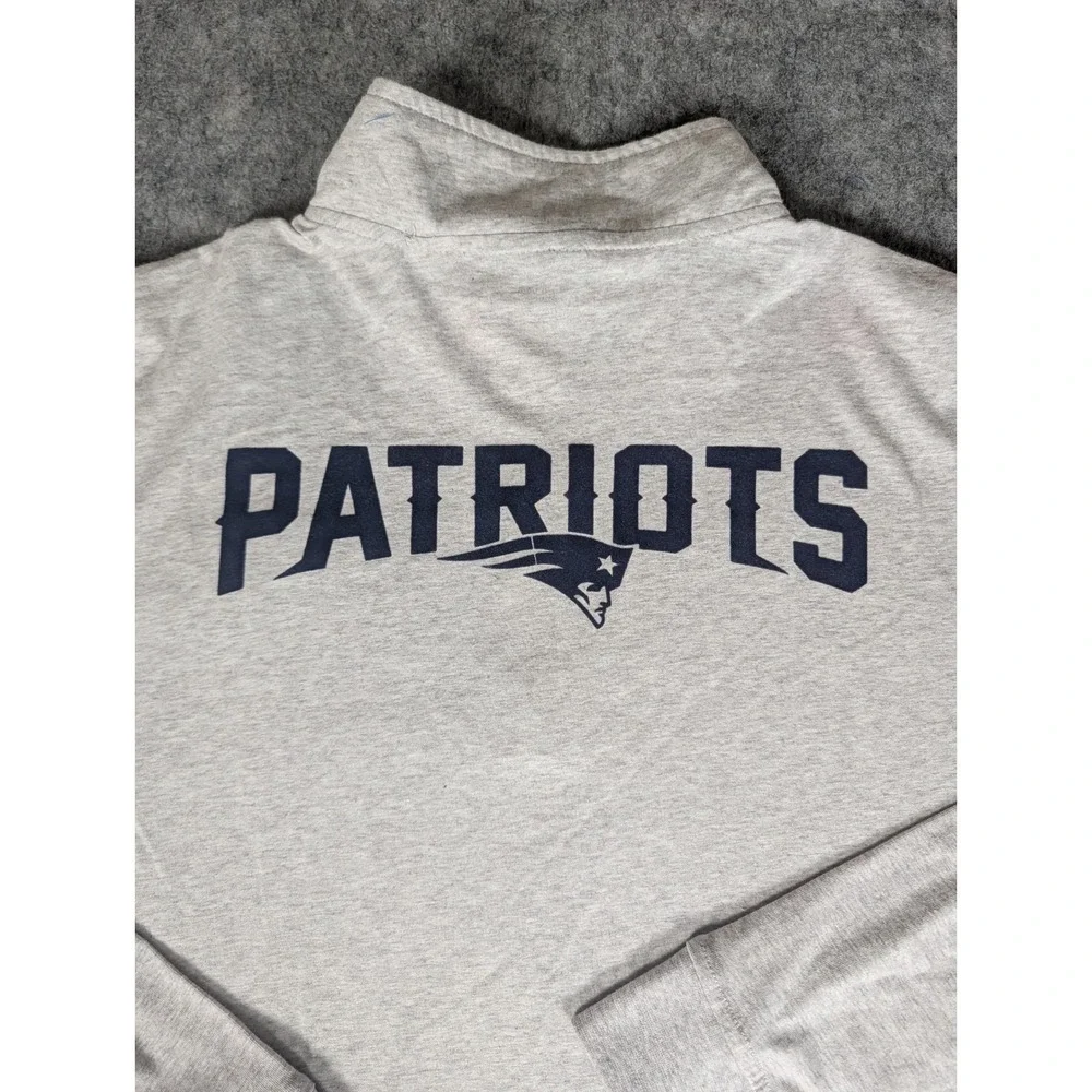 NFL Ultra Game New England Patriots Quarter Zip Pullover Heather Gray Mens‎ S